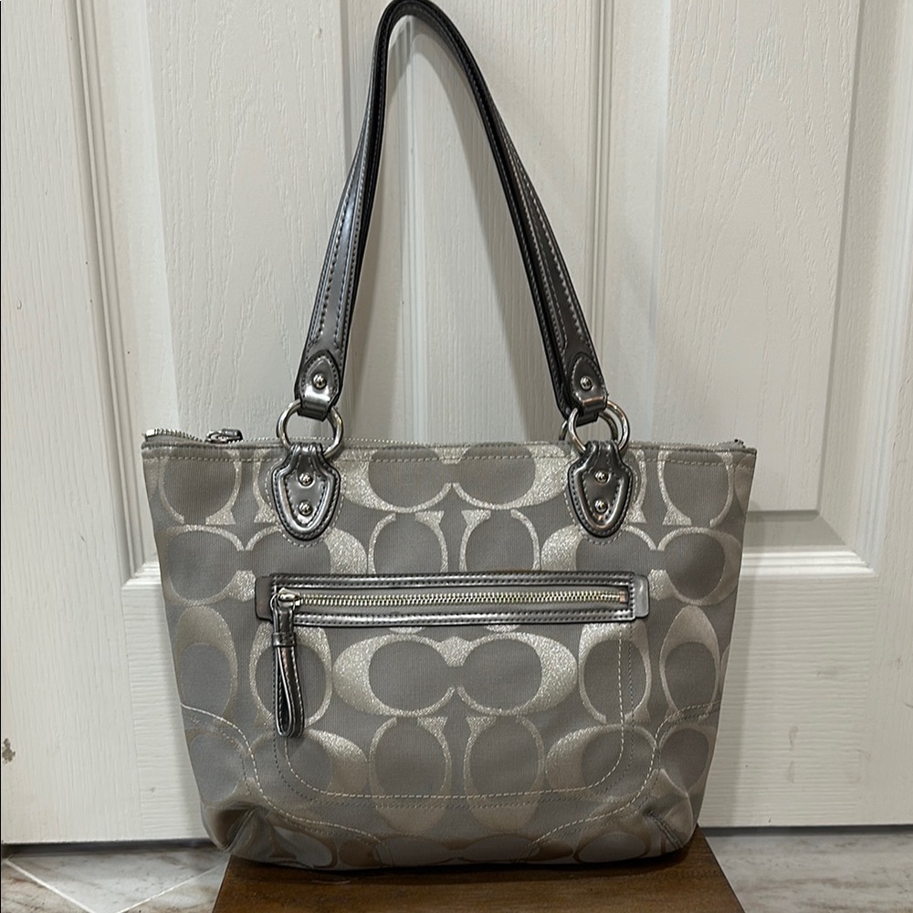 Coach Gray Classic Tote Bag with Monogram